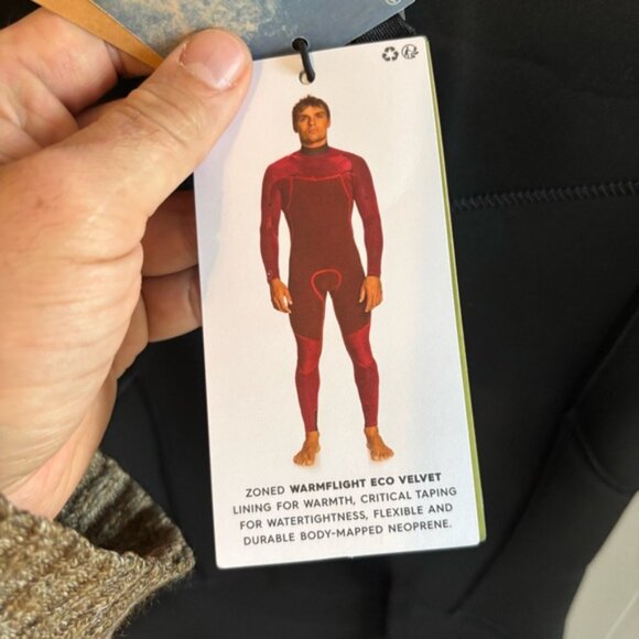 Quiksilver NWT 4/3 Back-Zip Wetsuit WarmFlight Eco Velvet Black Youth 16B *NOTE - Picture 8 of 16